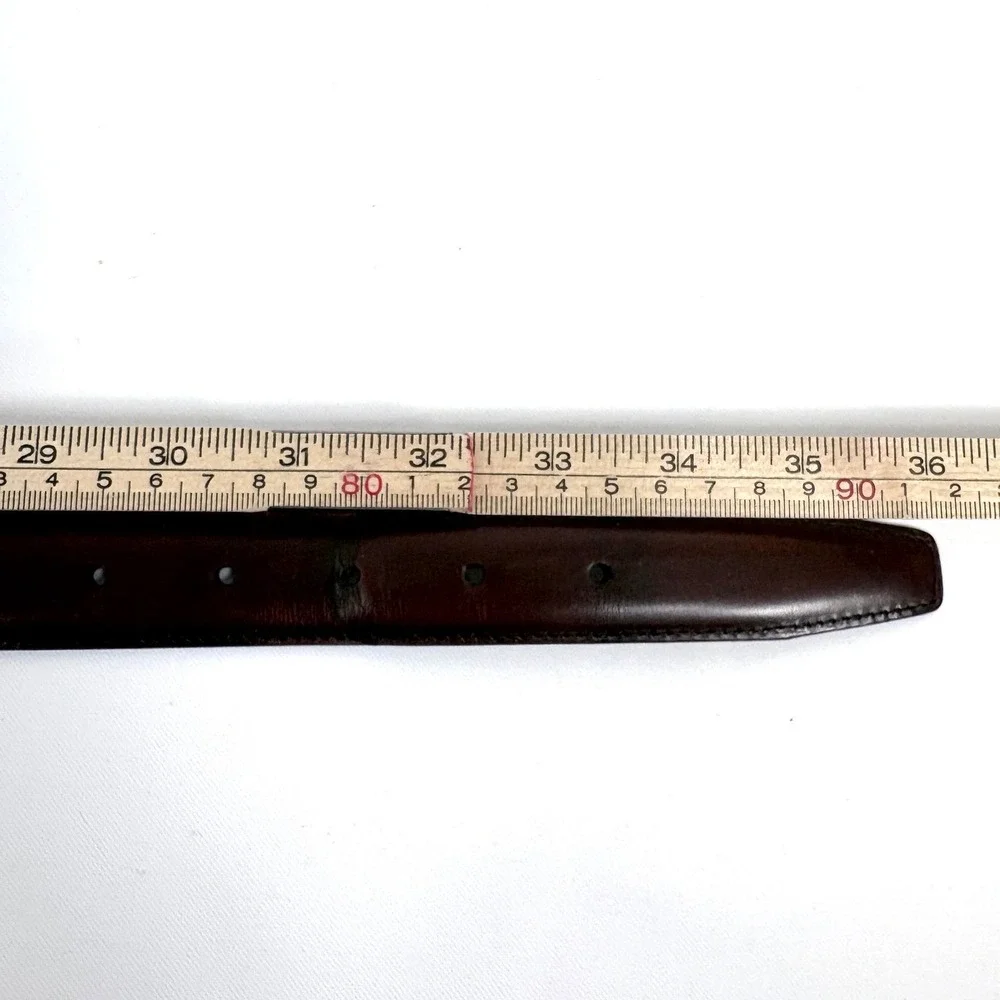 FootJoy Belt Burgundy Genuine Calfskin Leather Solid Brass Buckle Size 30